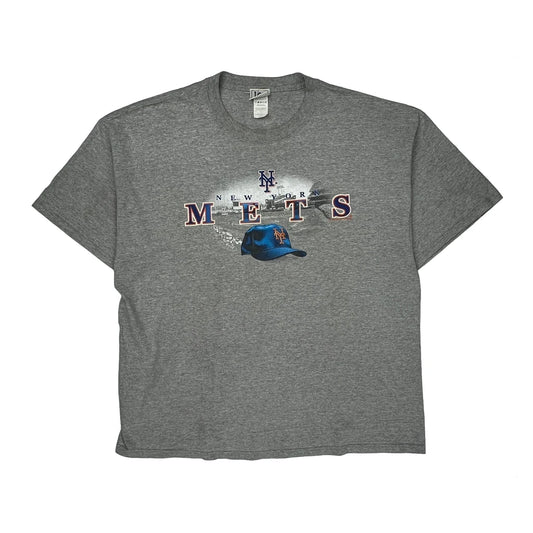 Vintage New York Mets Lee Sport Graphic T-Shirt - XL Grey Cotton Blend