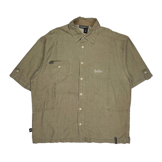 Rocawear Short Sleeve Shirt - XL Beige Linen Blend