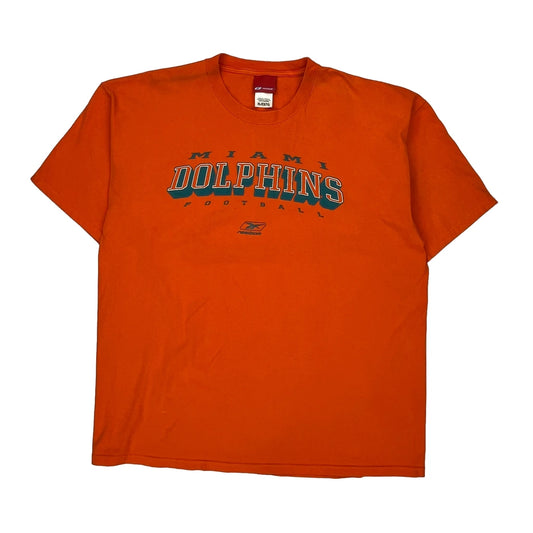 Miami Dolphins Reebok Nfl T-Shirt - XL Orange Cotton