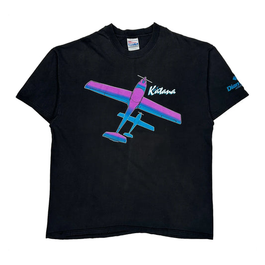 Katana Hanes Single Stitch T-Shirt - 2XL Black Cotton