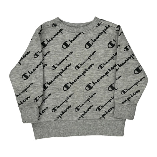 Age 18 Months Champion Sweatshirt - 2XS Grey Cotton