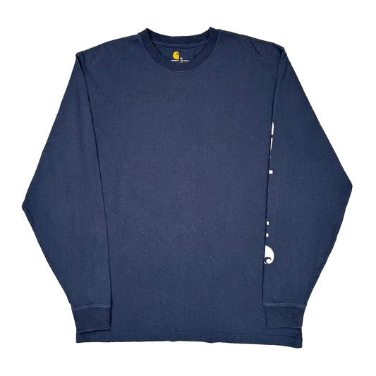 Carhartt Long Sleeve T-Shirt - Medium Navy Cotton