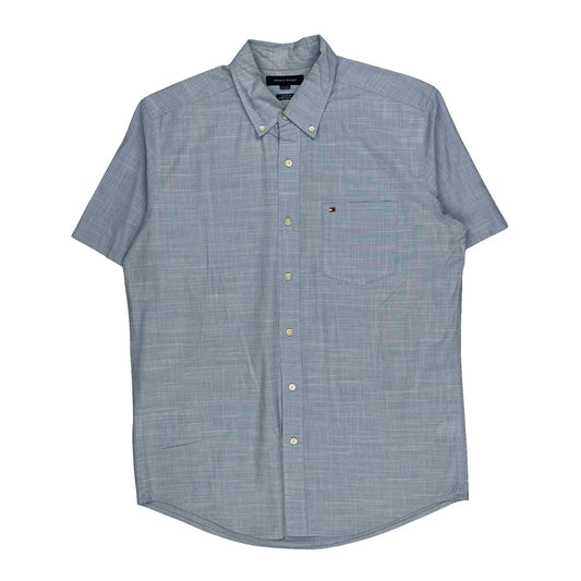 Tommy Hilfiger Short Sleeve Shirt - Medium Blue Cotton