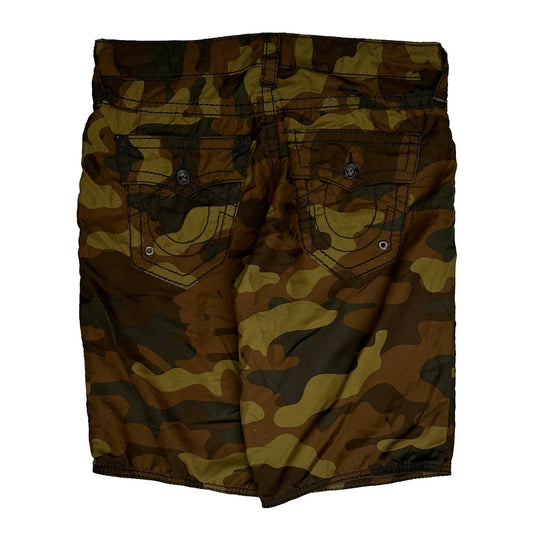 True Religion Camo Shorts - 36W 12L Camo Polyester