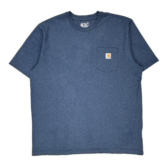Carhartt Tall T-Shirt - 2XL Blue Cotton Blend
