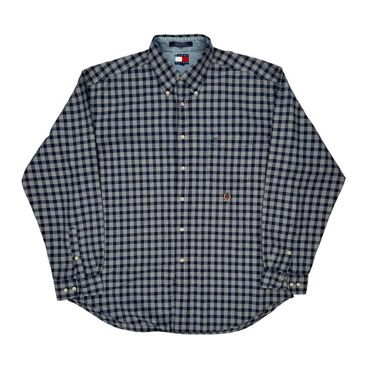 Tommy Hilfiger Checked Shirt - XL Blue Cotton