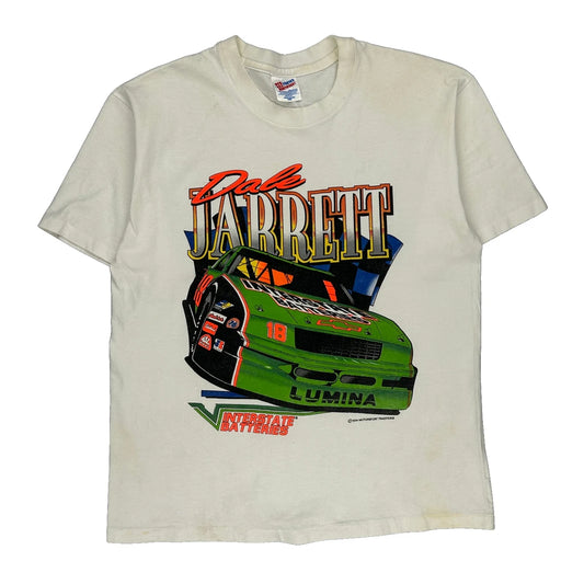Dale Jarrett Hanes Nascar T-Shirt - Large White Cotton
