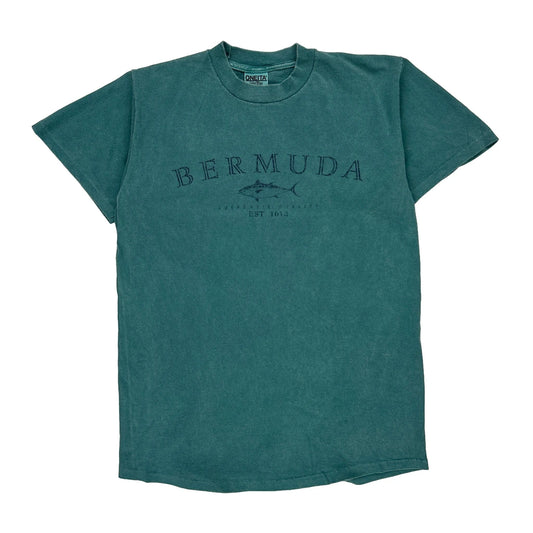 Bermuda Oneita Single Stitch T-Shirt - Medium Green Cotton