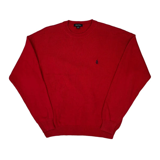 Vintage Nautica Jumper - XL Red Cotton