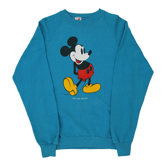 Vintage blue 1980s Mickey Mouse Jerzees Sweatshirt - mens large