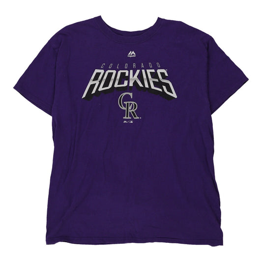 Vintage purple Colorado Rockies Majestic T-Shirt - mens large