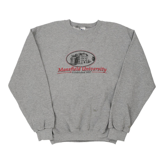 Vintage grey Mansfield University Russell Athletic Sweatshirt - mens medium