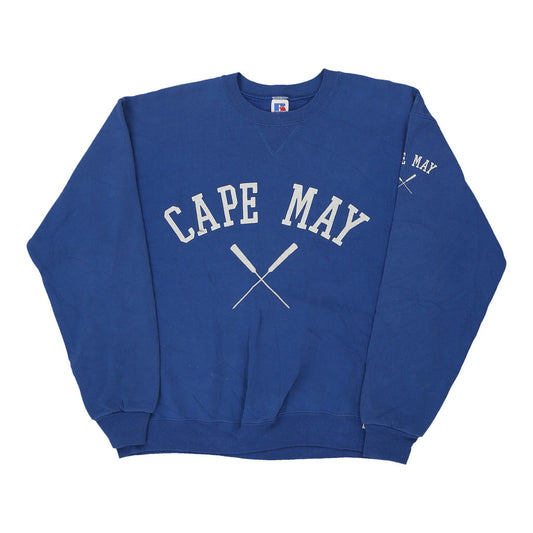 Vintage blue Made in USA Cape May Russell Athletic Sweatshirt - mens large