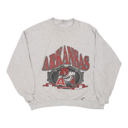 Vintage grey Made in USA Arkansas Razorbacks Jerzees Sweatshirt - mens x-large