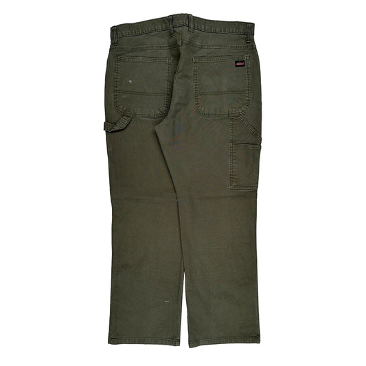 Dickies Carpenter Trousers - 36W 30L Green Cotton