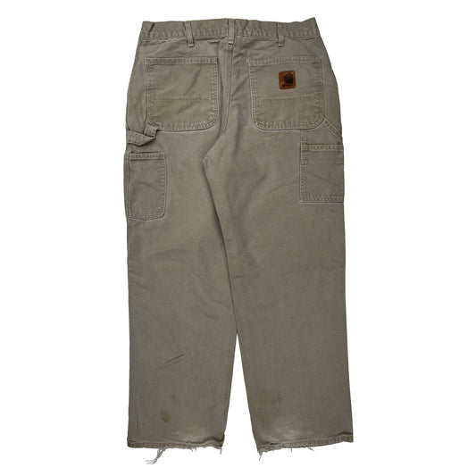 Carhartt Carpenter Trousers - 34W 28L Grey Cotton