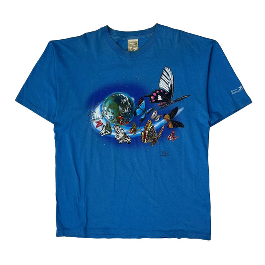 Butterfly Unbranded Graphic T-Shirt - XL Blue Cotton