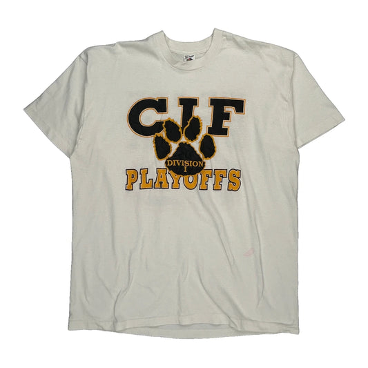 Cif Division Playoffs Fruit Of The Loom Single Stitch T-Shirt - 2XL White Cotton