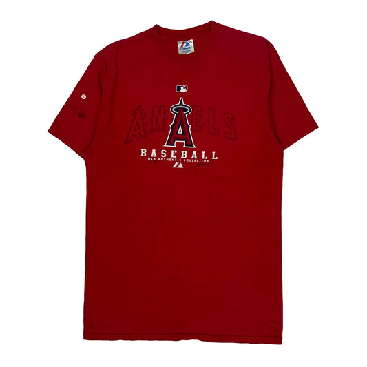 Vintage Angels Majestic Mlb T-Shirt - Medium Red Cotton