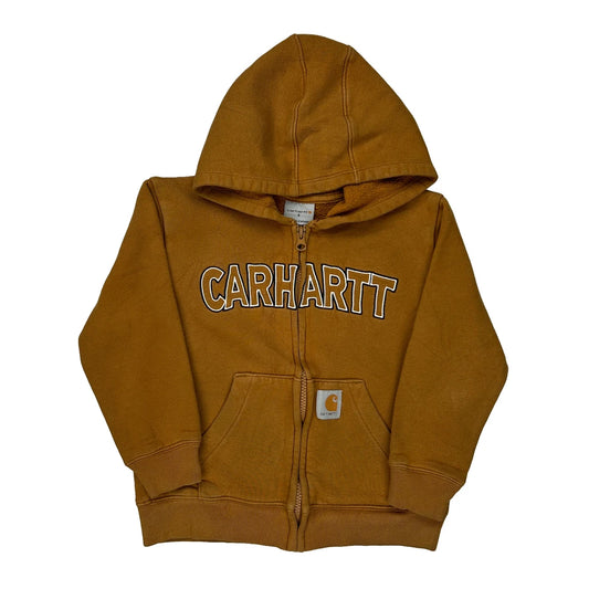 Age 5 Carhartt Spellout Hoodie - XS Brown Cotton