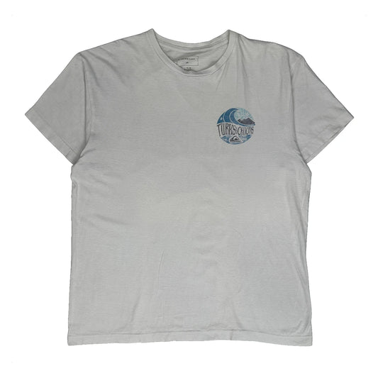 Quiksilver Graphic T-Shirt - Large White Cotton