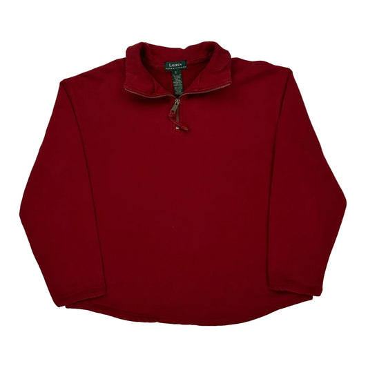Ralph Lauren 1/4 Zip - Large Red Cotton