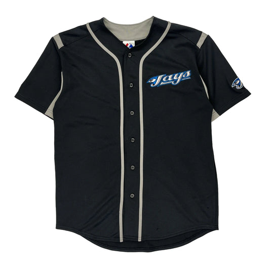Jays Majestic Mlb Jersey - Medium Black Polyester