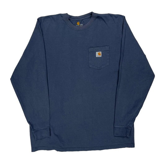 Carhartt Long Sleeve T-Shirt - XL Blue Cotton