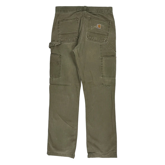 Carhartt Double Knee Carpenter Trousers - 30W 32L Green Cotton