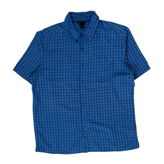 Marmot Checked Short Sleeve Shirt - Large Blue Polyester