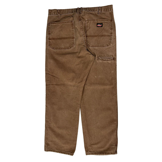 Dickies Carpenter Trousers - 33W 29L Brown Cotton