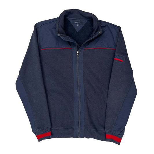 Tommy Hilfiger Track Jacket - Large Navy Cotton Blend
