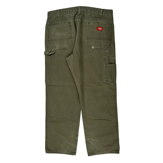 Dickies Carpenter Trousers - 36W 30L Green Cotton