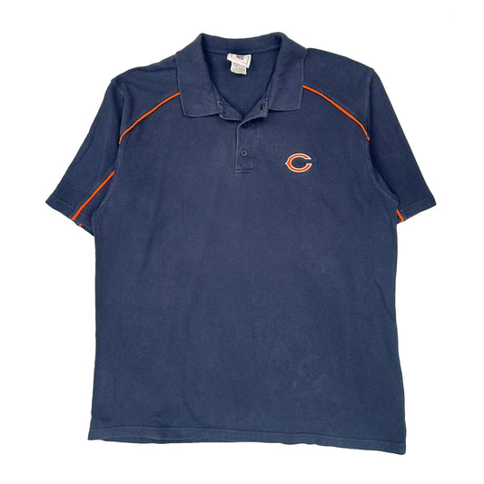 Chicago Bears Nfl Polo Shirt - Large Navy Cotton