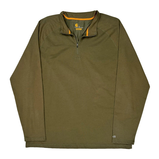 Carhartt Long Sleeve T-Shirt - XL Green Cotton