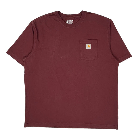 Carhartt T-Shirt - 2XL Burgundy Cotton
