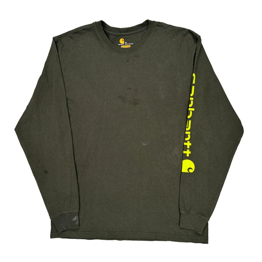 Carhartt Long Sleeve T-Shirt - Medium Green Cotton