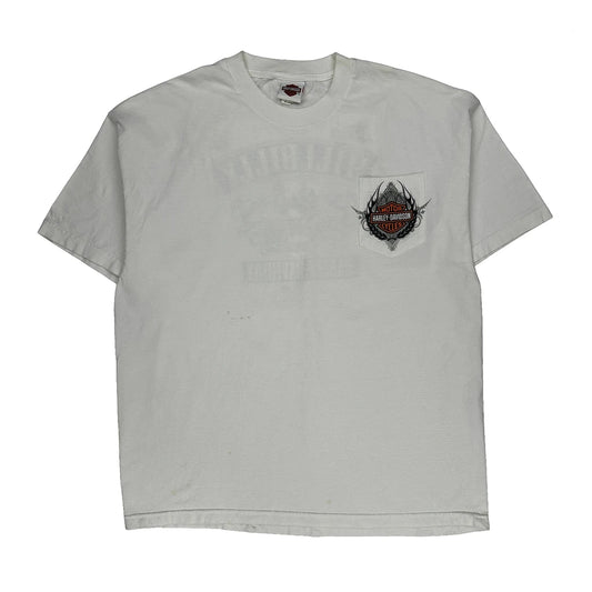 Gatlinburg, Tennessee Harley Davidson Graphic T-Shirt - 2XL White Cotton