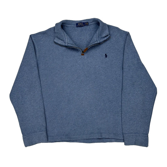 Polo By Ralph Lauren 1/4 Zip - XL Blue Cotton