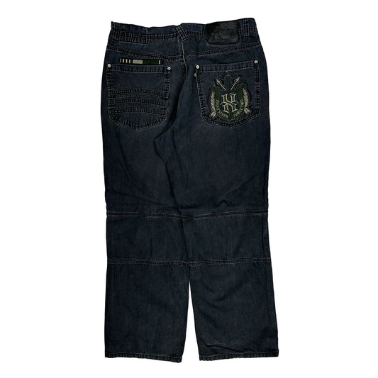 Hip Hop Eight 732 Cargo Jeans - 37W 30L Dark Wash Cotton