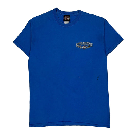 Orlando Harley Davidson Graphic T-Shirt - Medium Blue Cotton