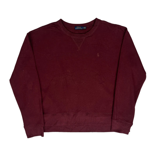 Polo By Ralph Lauren Sweatshirt - Large Burgundy Cotton
