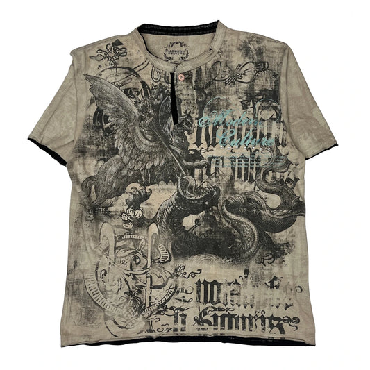 Modern Culture Graphic T-Shirt - XL Beige Cotton