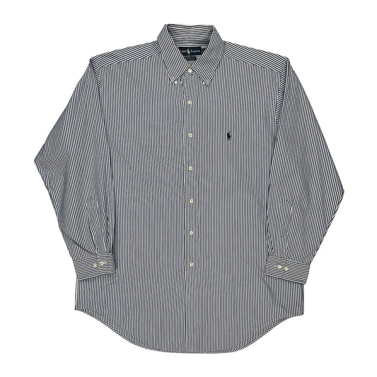 Ralph Lauren Striped Shirt - Large Blue Cotton