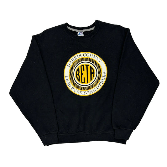 Harris County Russell Athletic College Sweatshirt - Medium Black Cotton Blend