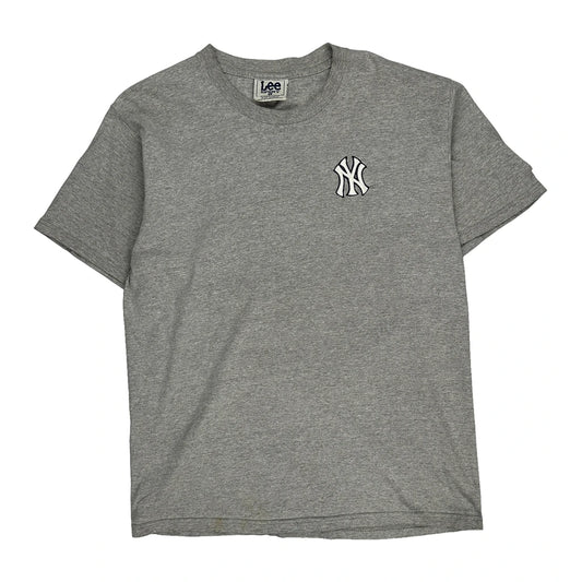 New York Yankees Lee Sport Mlb T-Shirt - Large Grey Cotton