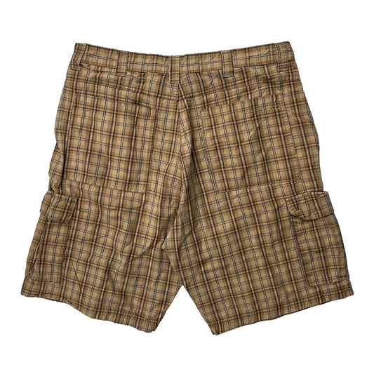 Vintage Wrangler Checked Cargo Shorts - 33W 10L Beige Cotton