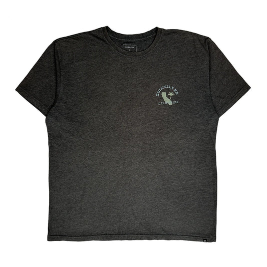 Quiksilver Graphic T-Shirt - XL Grey Cotton Blend