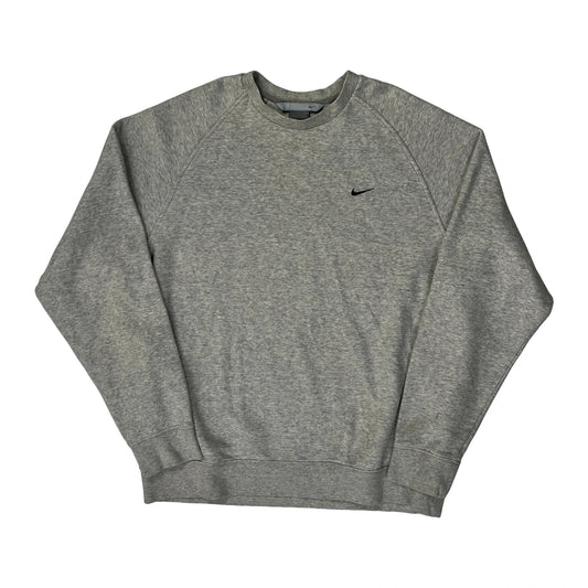 Vintage Nike Oversized Sweatshirt - Large Grey Cotton Blend