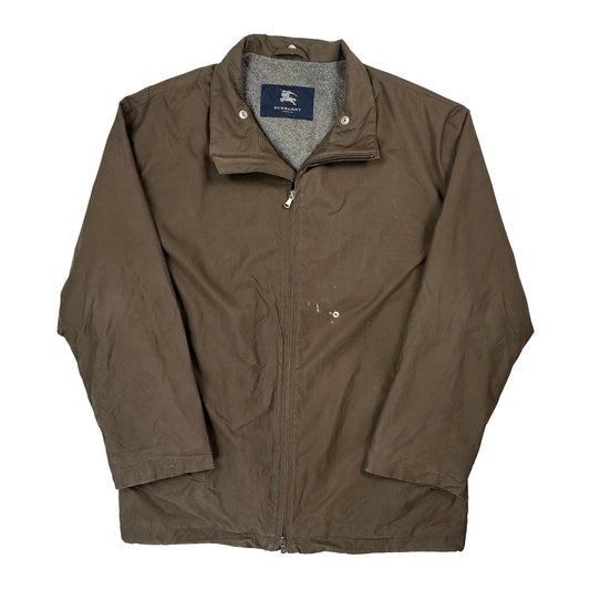 Vintage Fleece Lined Burberry London Jacket - Large Brown Polyester